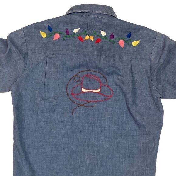 Vintage Kmart Permanent Press Western Cowgirl Embroidered Shirt Girls Size 6 - Picture 10 of 14